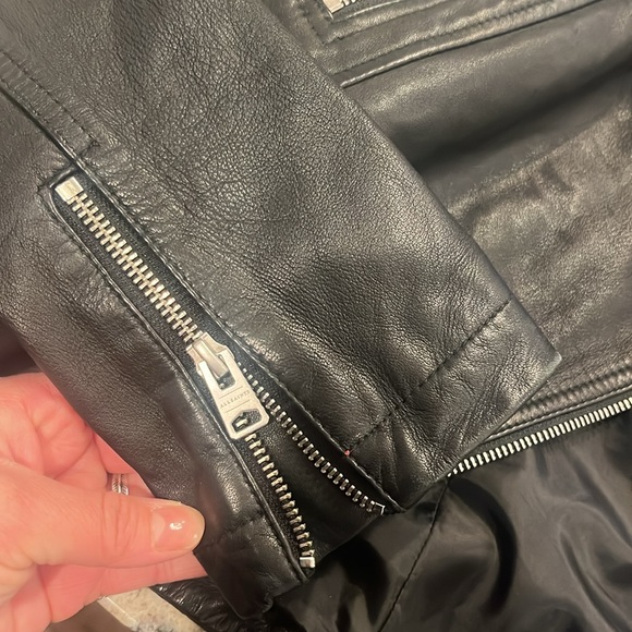 Allsaints cargo women’s Leather jacket Size 4 New No tags - Picture 4 of 6
